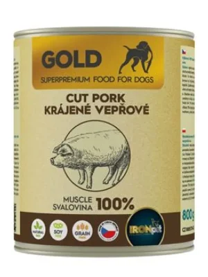 IRONpet Gold Dog konz. Pork Cut Muscle 800g Uitverkoop