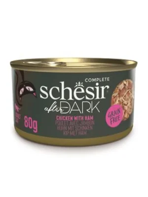 Schesir Cat konz. After Dark Wholefood kuře/šunka 80g Gereduceerde Prijs
