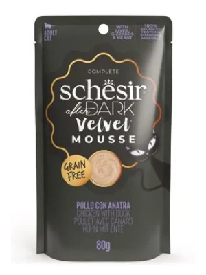 Premium Schesir Cat kapsa After Dark Velv.Mousse kuře/kachn80g