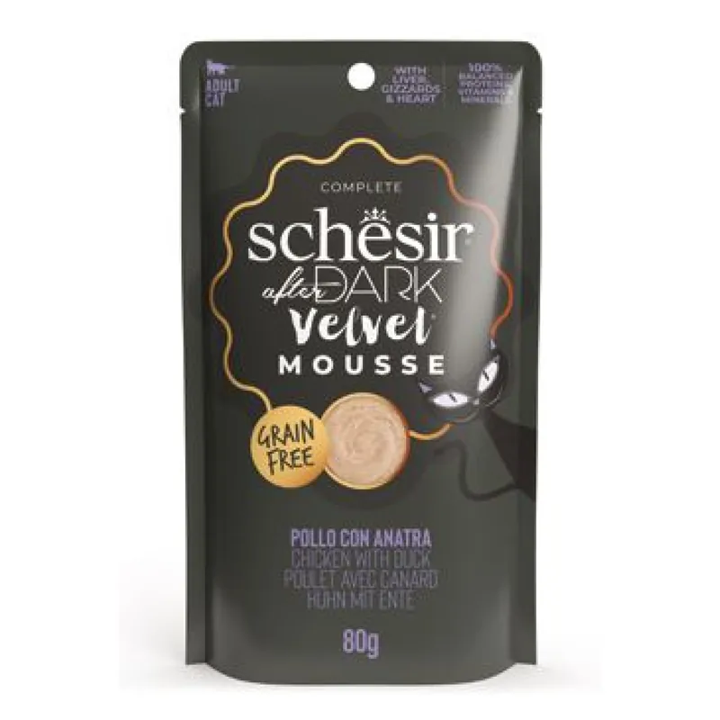 Premium Schesir Cat kapsa After Dark Velv.Mousse kuře/kachn80g