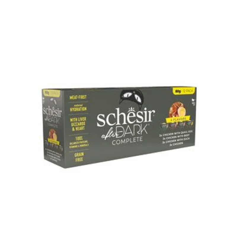 Meest Verkocht Schesir Cat konz. After Dark Wholefood Variety 12x80g