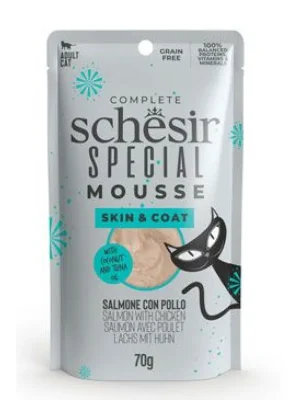 Meest Verkocht Schesir Cat kapsa Special Mousse Skin&Coat los/kuř 70g