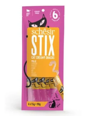 Premium Schesir Cat pochoutka Stix Liquid Snack kuře 6x15g