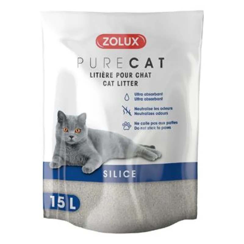 Betrouwbaar Podestýlka PURECAT natural silica 15l Zolux