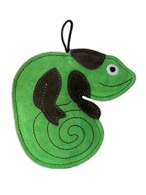 Beperkte Voorraad Hračka pes LEATHER CHAMELEON kůže, zelená 16cm Kiwi