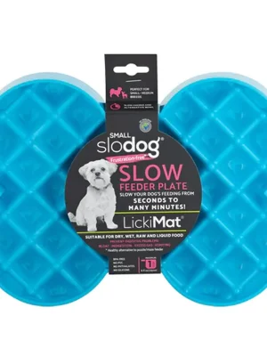 Seizoensaanbieding LickiMat SloDog Small lízací / zpomalovací miska kost modrá