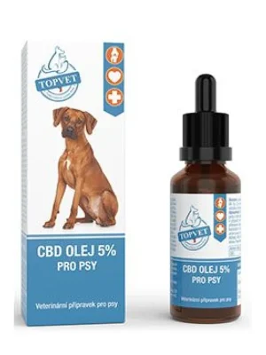 Direct Beschikbaar CBD olej 5% pro psy TOPVET 10ml