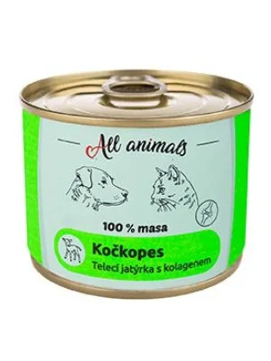 All Animals kočkopes Telecí jatýrka s kolagenem 200g Populair