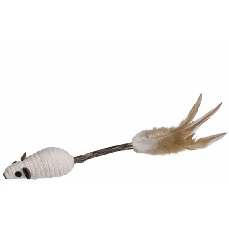 Hračka cat matatabi tyčka peří/myška Nobby 14cm Actieprijs