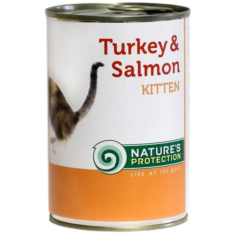 Actieprijs Nature‘s Protection Cat konz. Kitten krůta/losos 400 g