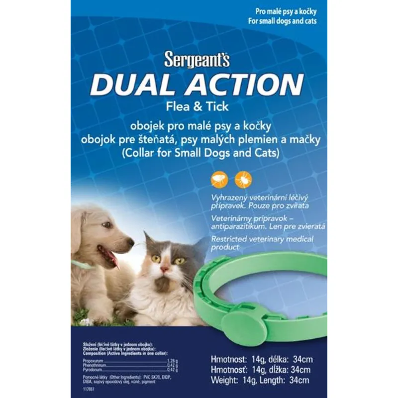 Nieuw Sergeanťs Dual Action obojek kočka a malý pes 34 cm
