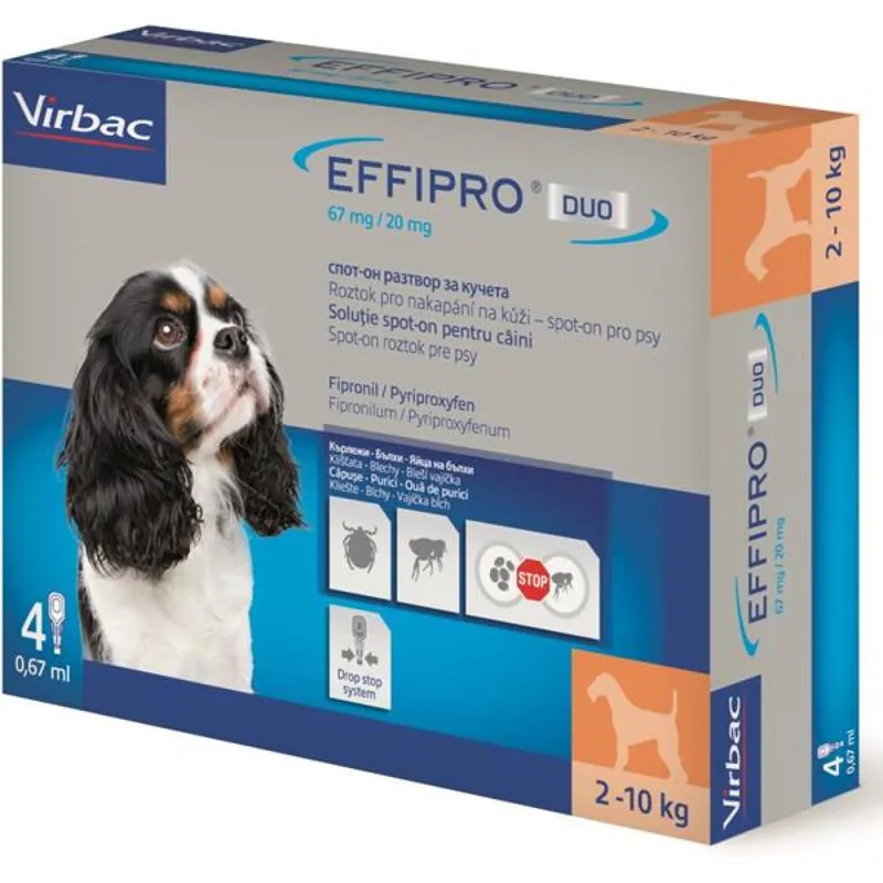Weekendaanbieding Effipro Duo S 67/20 mg spot-on 4 x 0.67 ml