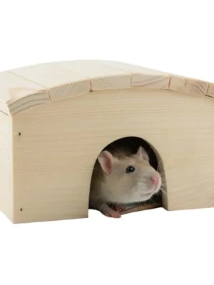 Snelle Levering Domek dřevo křeček obloukovitá střecha 18 x 12 x 10 cm