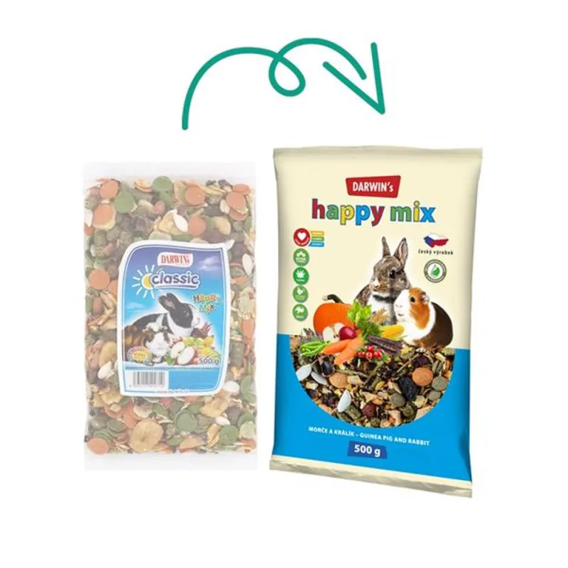 Actieprijs Darwins Happy mix morče a králík 500 g