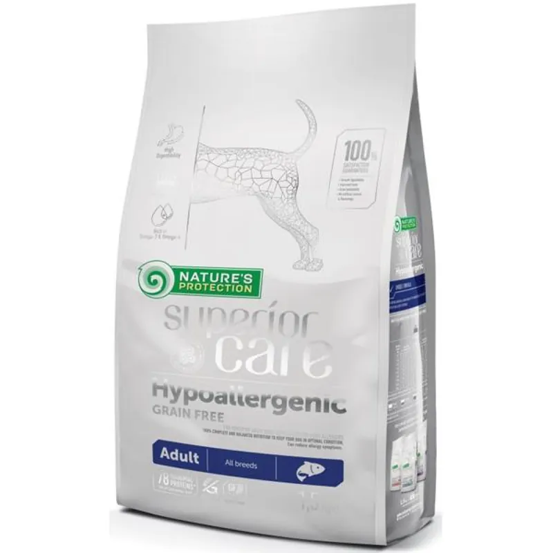 Nature‘s Protection Superior Care Dog Dry Hypoallergenic Adult GF Salmon 1,5 kg Hoge Kwaliteit