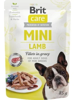 Beperkt Aanbod Brit Care Mini Dog kaps. Lamb fillets in gravy 85 g