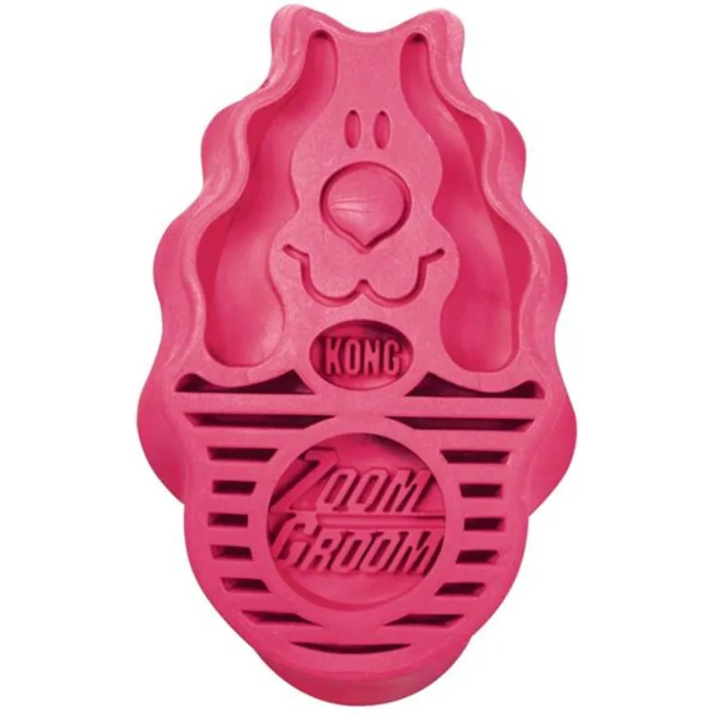 Kartáč gumový KONG ZoomGroom Raspberry růžový Koop Online