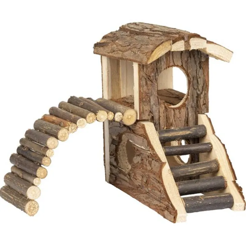 Lage Kosten Domek dřevo s kůrou House Marty 19x16,5x16,5cm Flamingo