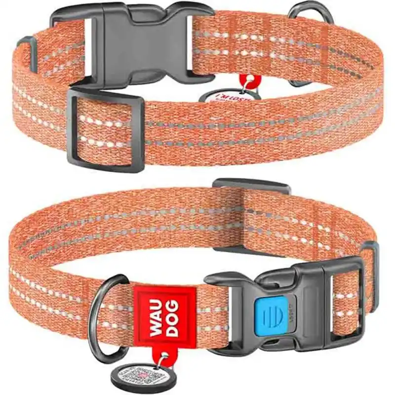 Snelle Levering Obojek bavlna 20mmx28-40cm WAUDOG oranžový