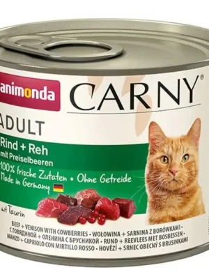 Beperkte Voorraad Animonda Carny cat konz. - hovězí, srnčí, brusinky 200 g