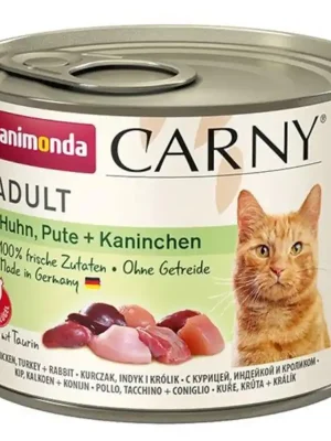 Animonda Carny cat konz. - kuře, krůta + králík 200 g Gereduceerde Prijs