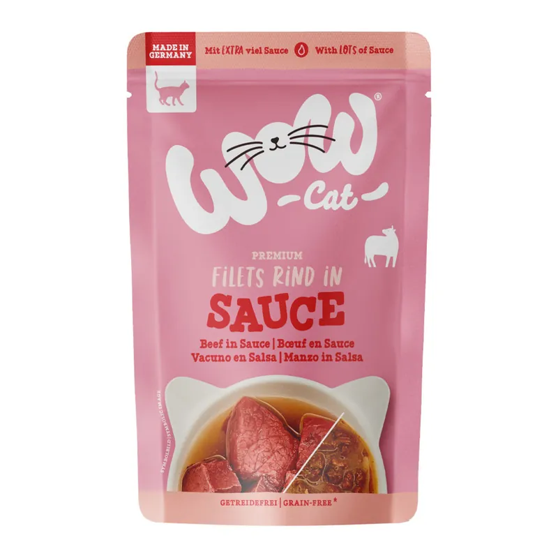 Uitverkoop WOW Cat kapsička Sauce Hovězí Adult 85g