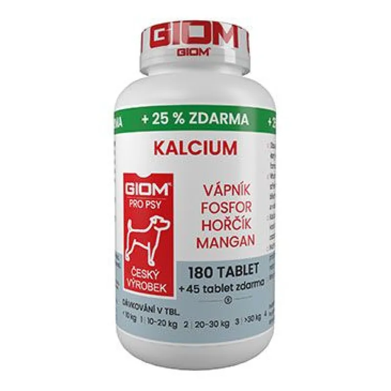 Giom S pes Kalcium 180 tbl+25% zdarma Beperkte Voorraad