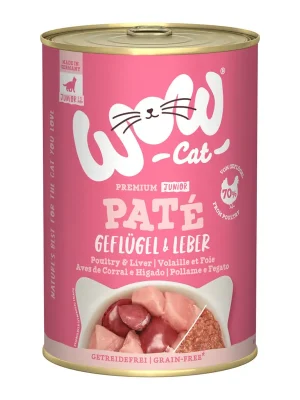 WOW Cat konzerva Paté Drůbež s játry Kitten/Junior 400g Exclusieve Aanbieding