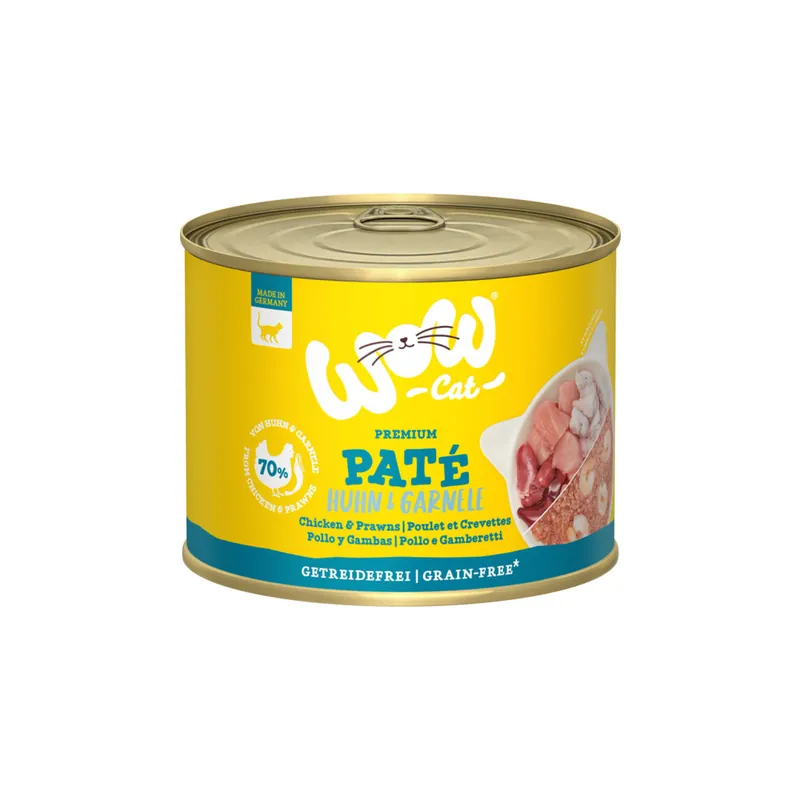 Betaalbaar WOW Cat konzerva Paté Kuře s krevetami Adult 200g