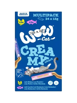 Aanbieding WOW Cat lízací pyré Creamy Multipack 24x15g