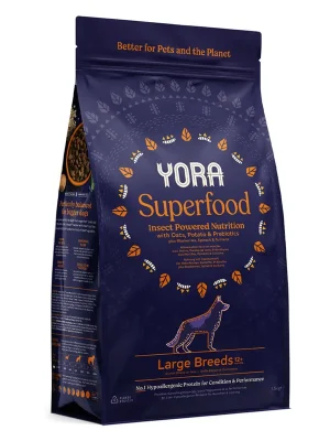 Gereduceerde Prijs YORA granule z hmyzu Superfood Adult Large Breeds 12kg