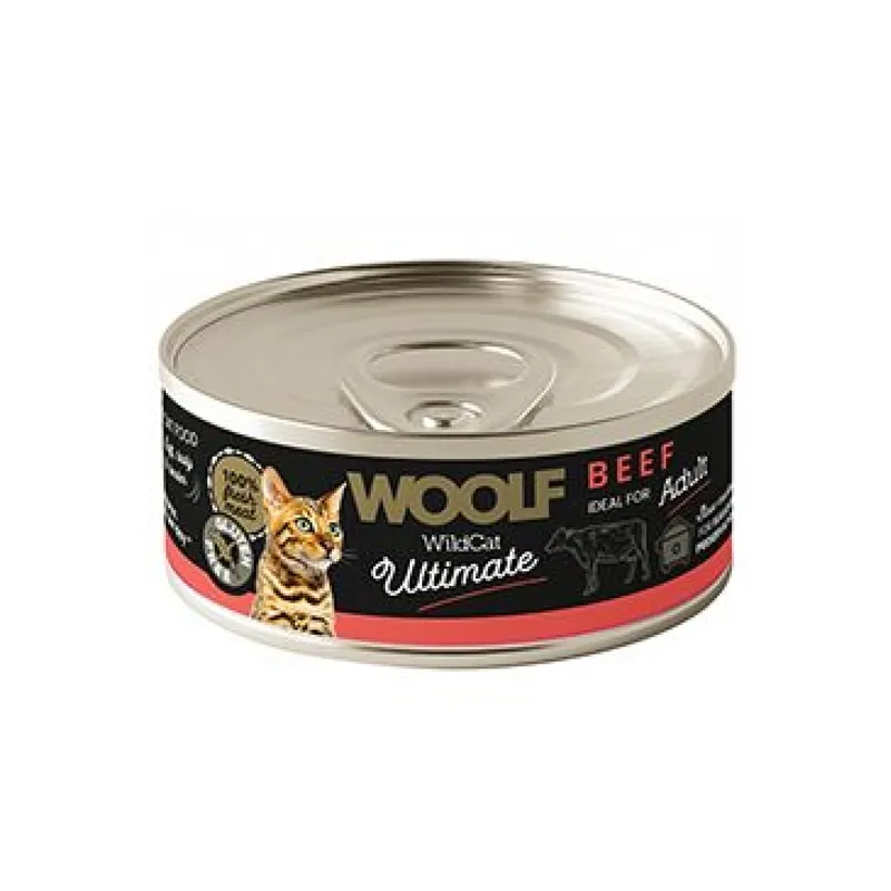WOOLF WildCat Ultimate konz. Adult Paté Beef 85g Speciale Aanbieding