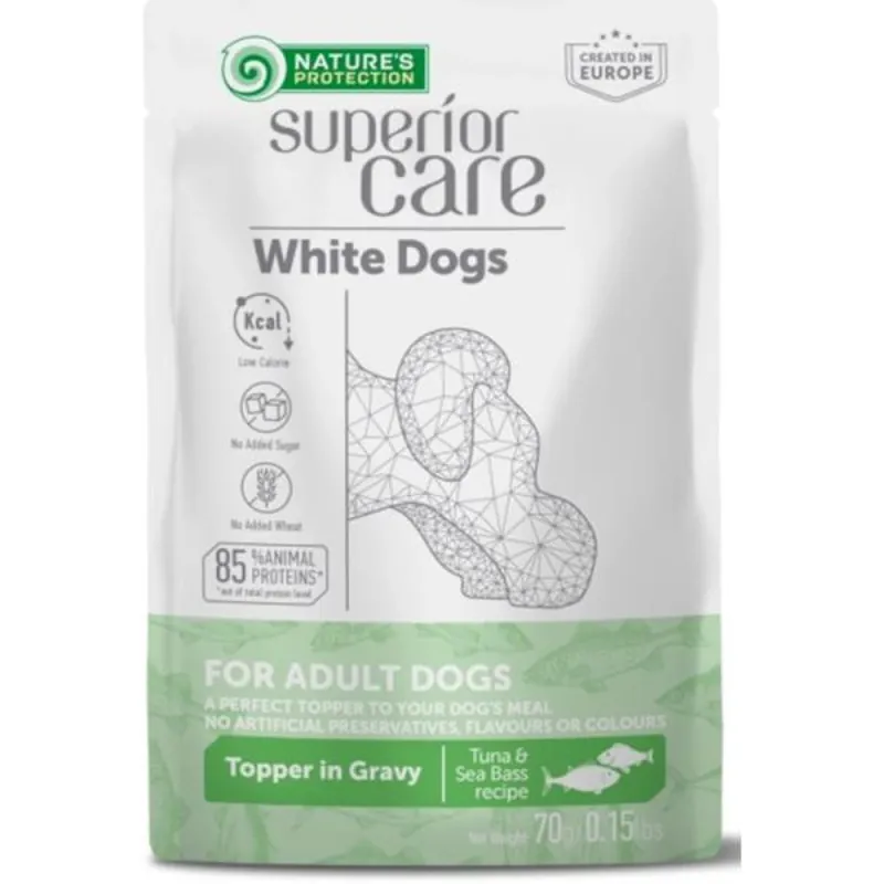 Op = Op Nature‘s Protection Superior Care kaps. White Dogs Adult Tuna and Sea Bass 70 g