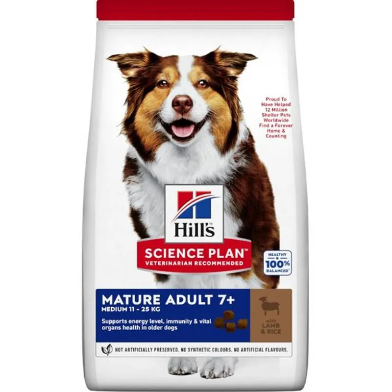 Uitverkoop Hill‘s Science Plan Canine Mature 7+ Medium Lamb & Rice 14 kg