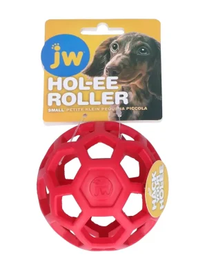 JW Hol-EE děrovaný míč 8cm Small - červený Veilige Betaling
