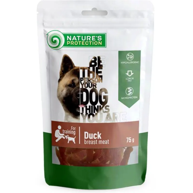 Nature‘s Protection Dog snack kachní plátky 75 g Beperkte Voorraad