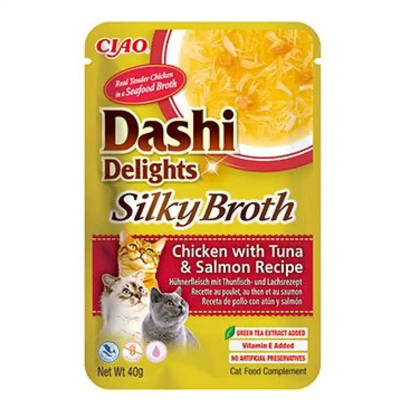 Churu Cat Dashi Delights Silky Broth Chick&Tun&Salm40g Populair