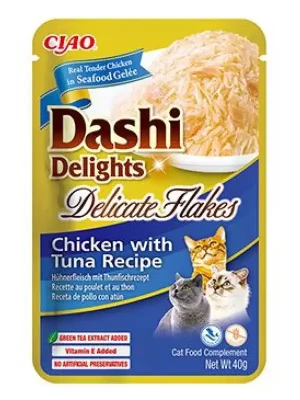 Direct Verzonden Churu Cat Dashi Delights Deli Flakes Chick&Tuna 40g