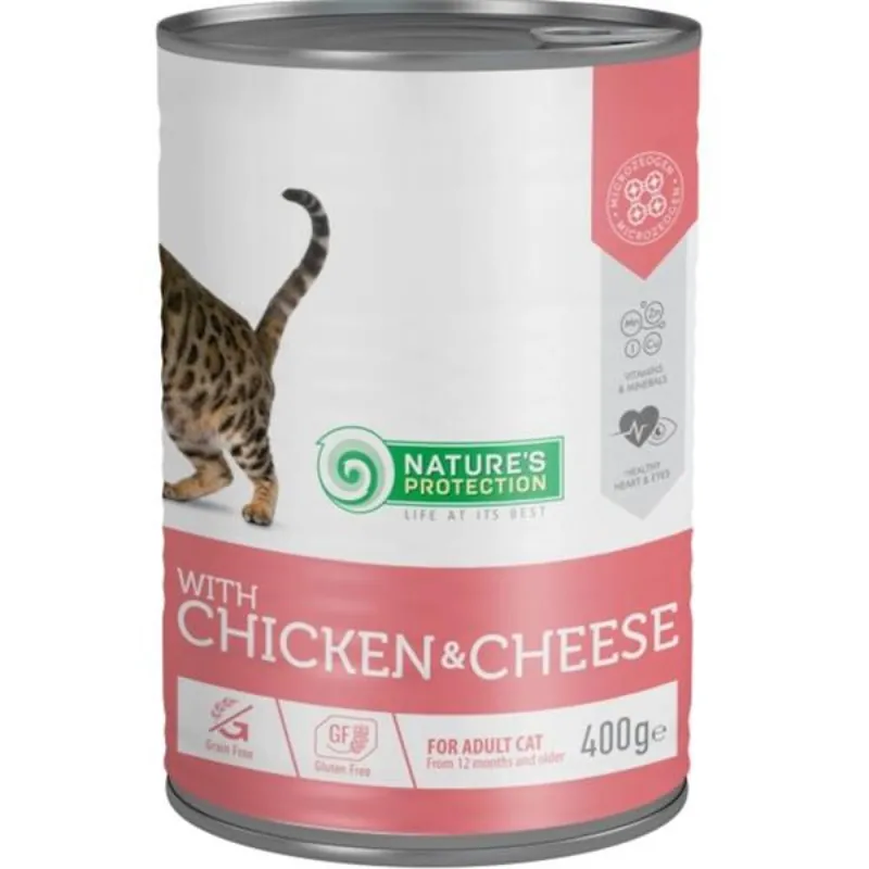 Aanbieding Nature‘s Protection Cat konz. Adult kuře/sýr 400 g