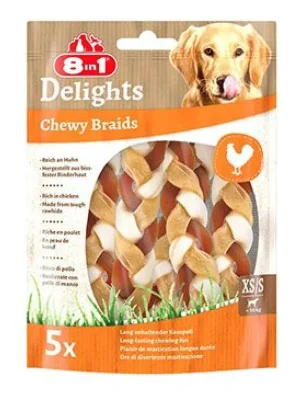 Premium Pochoutka 8in1 Delights Chewy Braids XS/S 75g