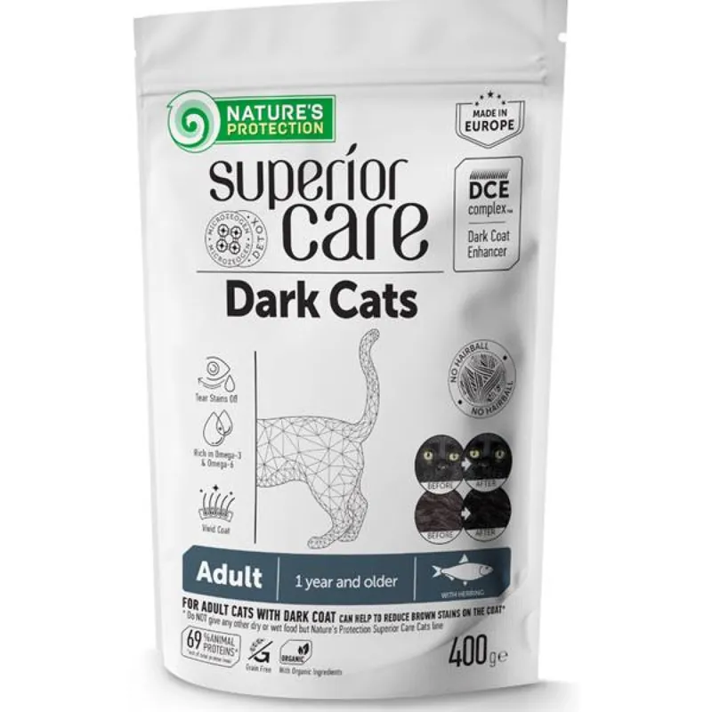 Koopje Nature‘s Protection Cat Dry Superior Care Dark Adult GF Herring 400 g