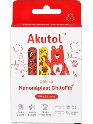 Nieuw Akutol Nanonáplast ChitoFib, Dětské balení - 15 ks