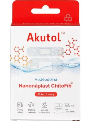 Akutol Nanonáplast ChitoFib, Voděodolné balení - 15 ks Direct Beschikbaar
