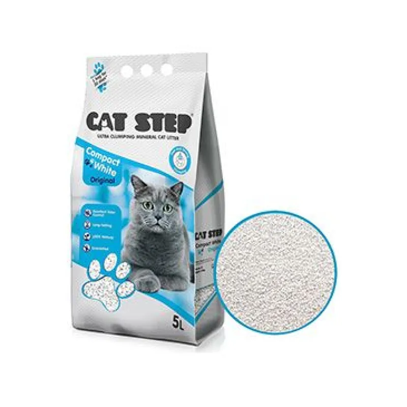 Express Levering Podestýlka Cat Step Compact White Original 4,2kg/5l
