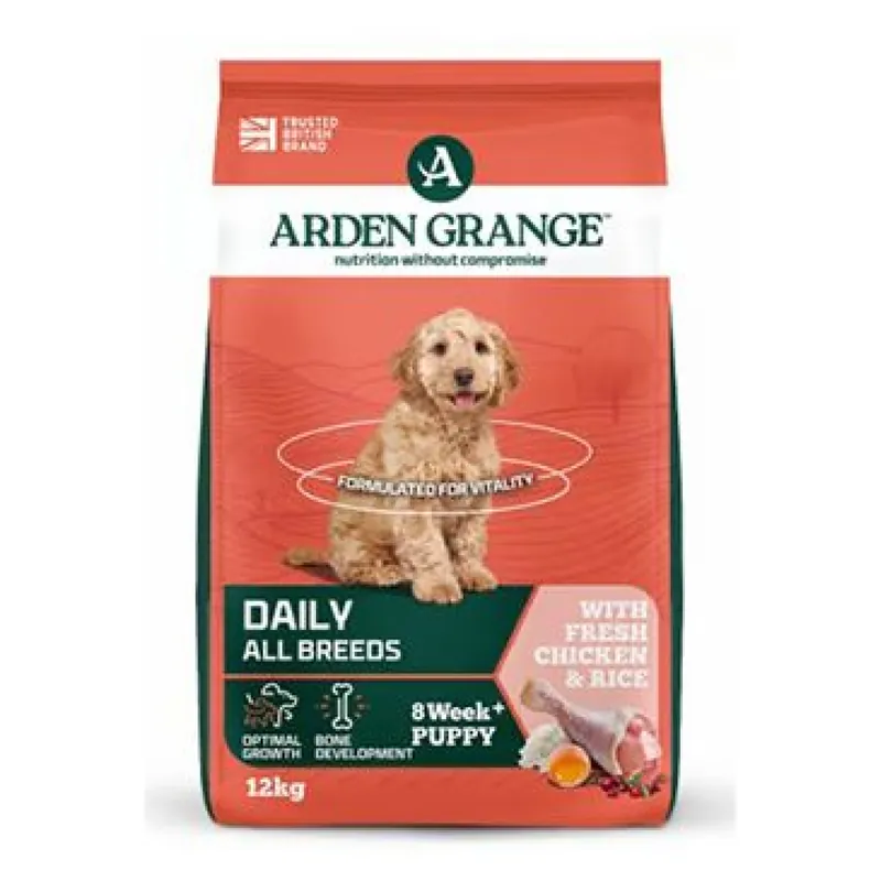 Arden Grange Dog Puppy/Junior rich in fresh Chick.12kg Laatste Kans