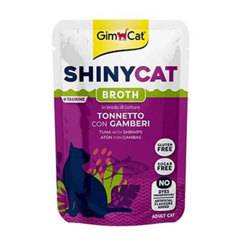 GimCat ShinyCat kapsa tuňák s krevetami ve vývaru 70g Speciale Aanbieding