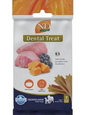 Express Levering N&D PUMPKIN Dog Dental Snack Lamb Medium & Maxi 100 g
