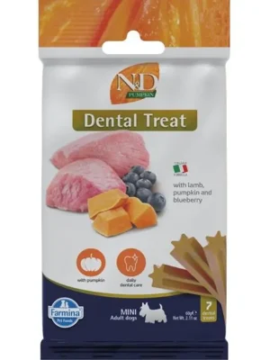 N&D PUMPKIN Dog Dental Snack Lamb Mini 60 g Laatste Kans
