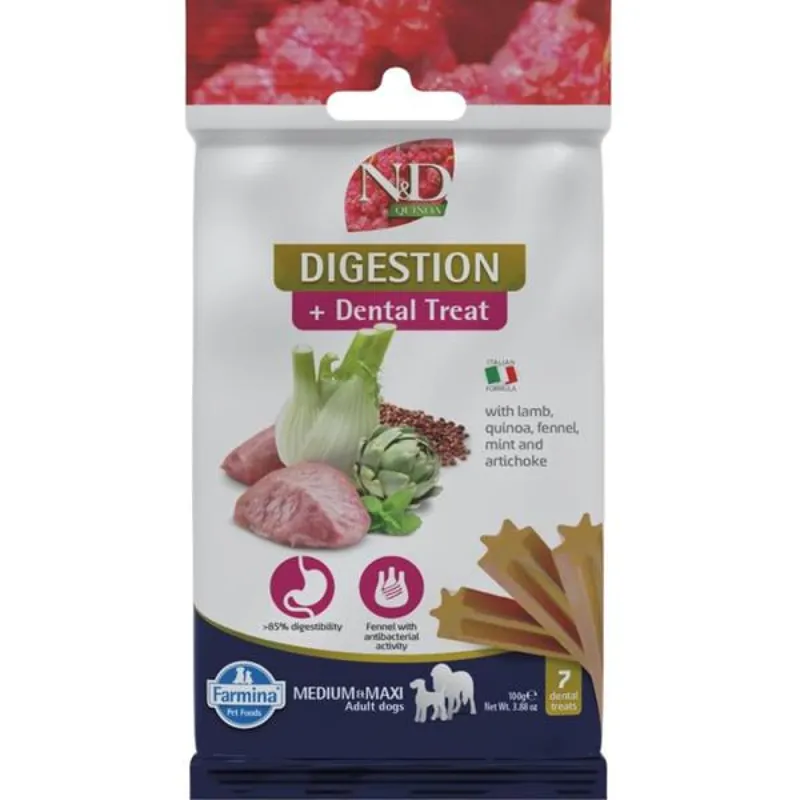 N&D QUINOA Dog Dental Snack Digestion Medium & Maxi 100 g Lage Kosten