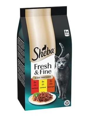 Sheba kapsa Fresh&Fine mix hovězí,kuře,jehněčí 6x50g Gereduceerde Prijs